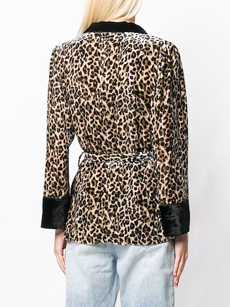 leopard print velvet blazer展示图