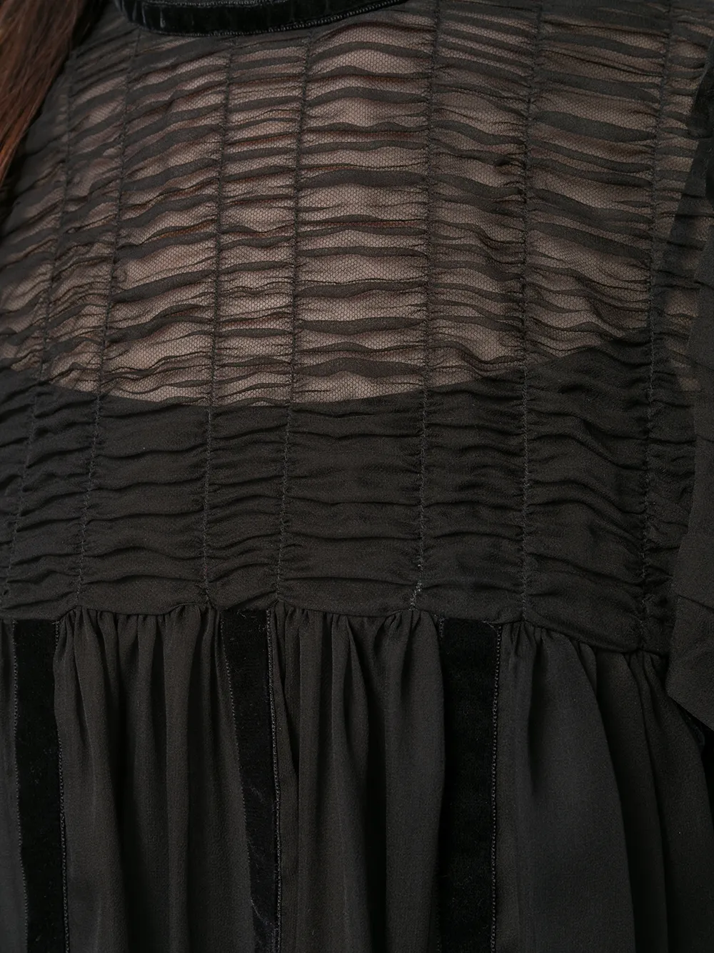 Alberta Ferretti sheer maxi dress Zwart