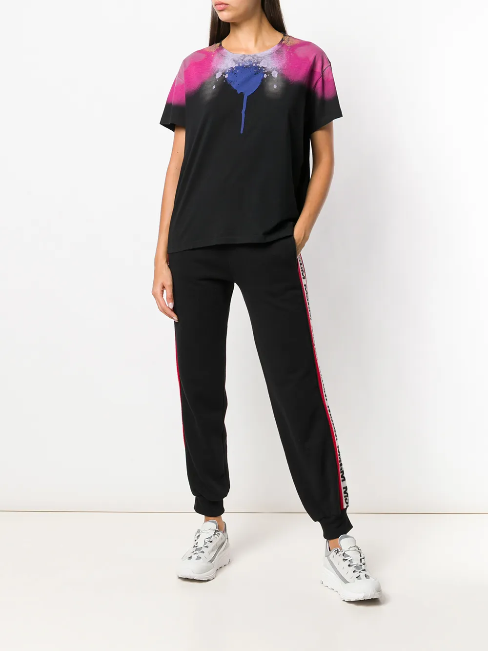 COUNTY OF MILAN abstract spray paint print T-shirt Zwart