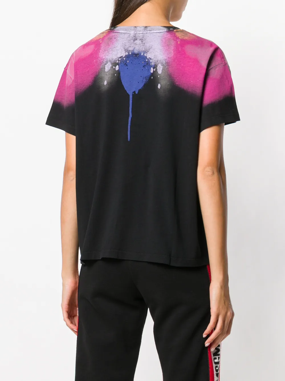 COUNTY OF MILAN abstract spray paint print T-shirt Zwart
