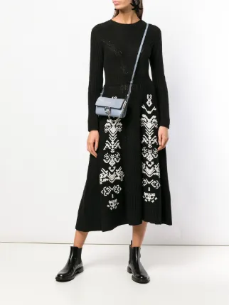 Red Valentino Knitted Embroidered Dress Farfetch Red Valentino Knitted Embroidered Dress