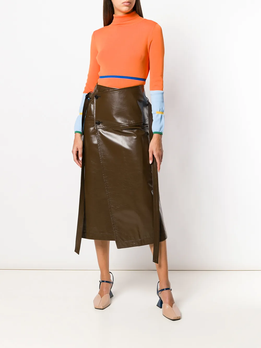 Marni asymmetric wrap skirt