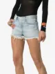Off-White Jeansshorts mit Fransensaum
