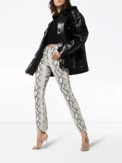 snakeskin leather trousers