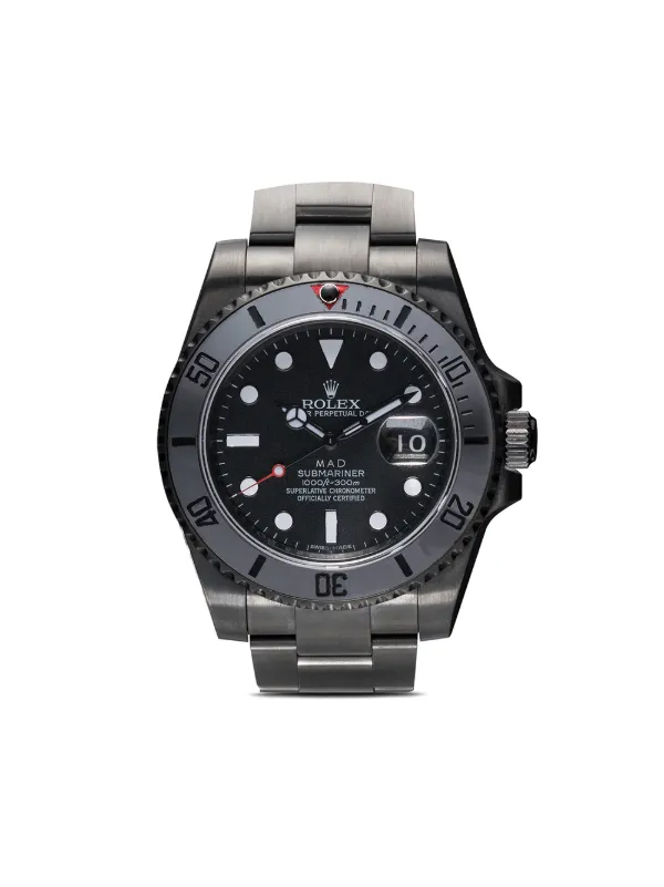 MAD Paris black Submarine Date Rolex stainless steel watch