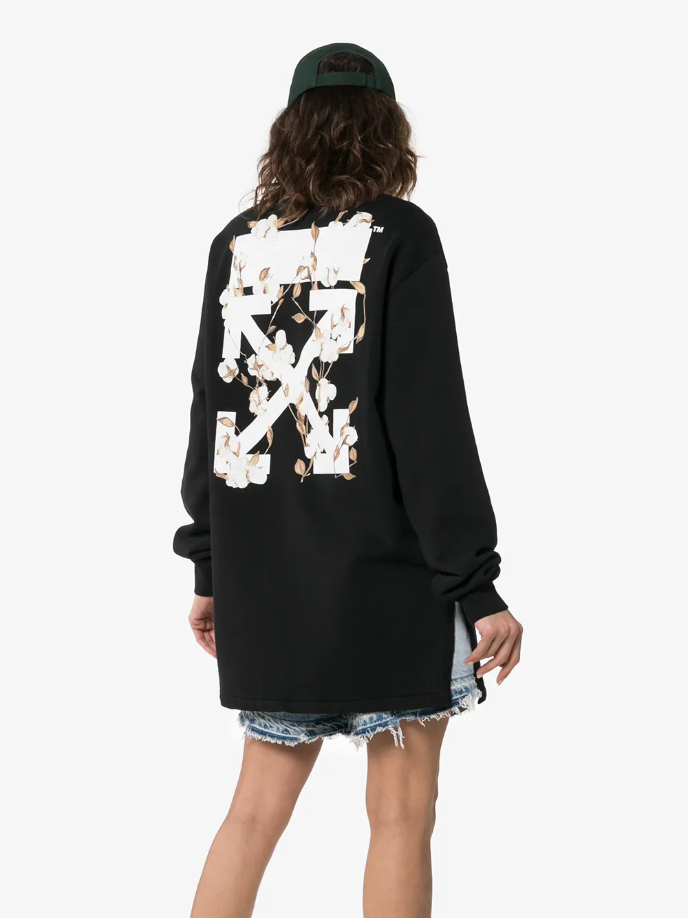 Off-White Katoenen sweater jurk Zwart