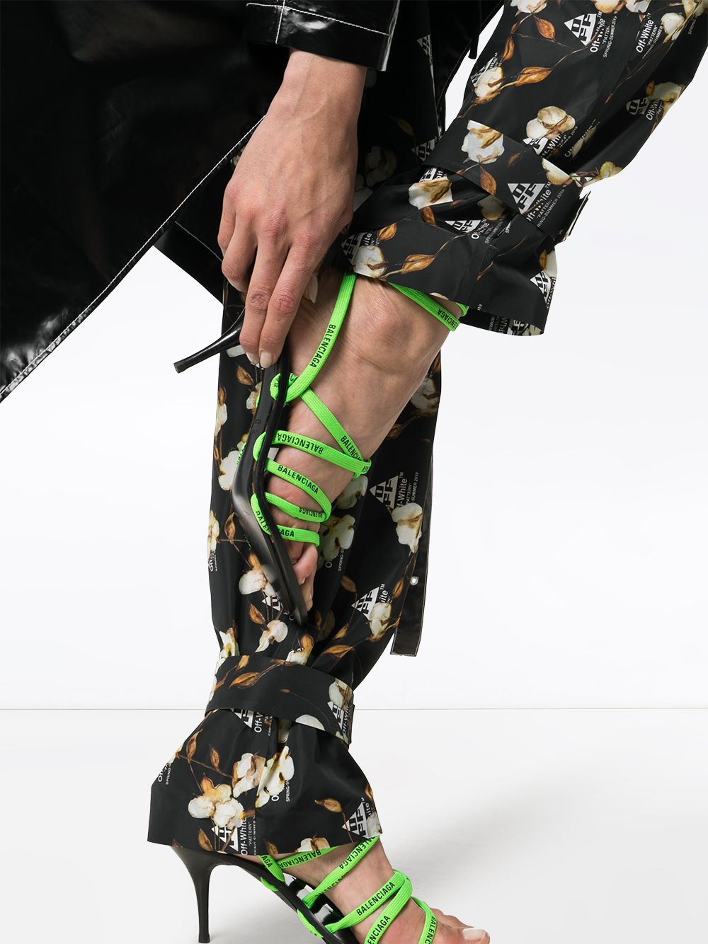 Off-White Floral Design Jogger Pants "Black" Women