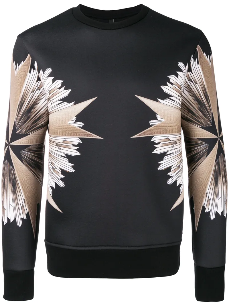 Neil Barrett – military star sweater – men – Polyurethane/Polyamide/Viscose – L – Black