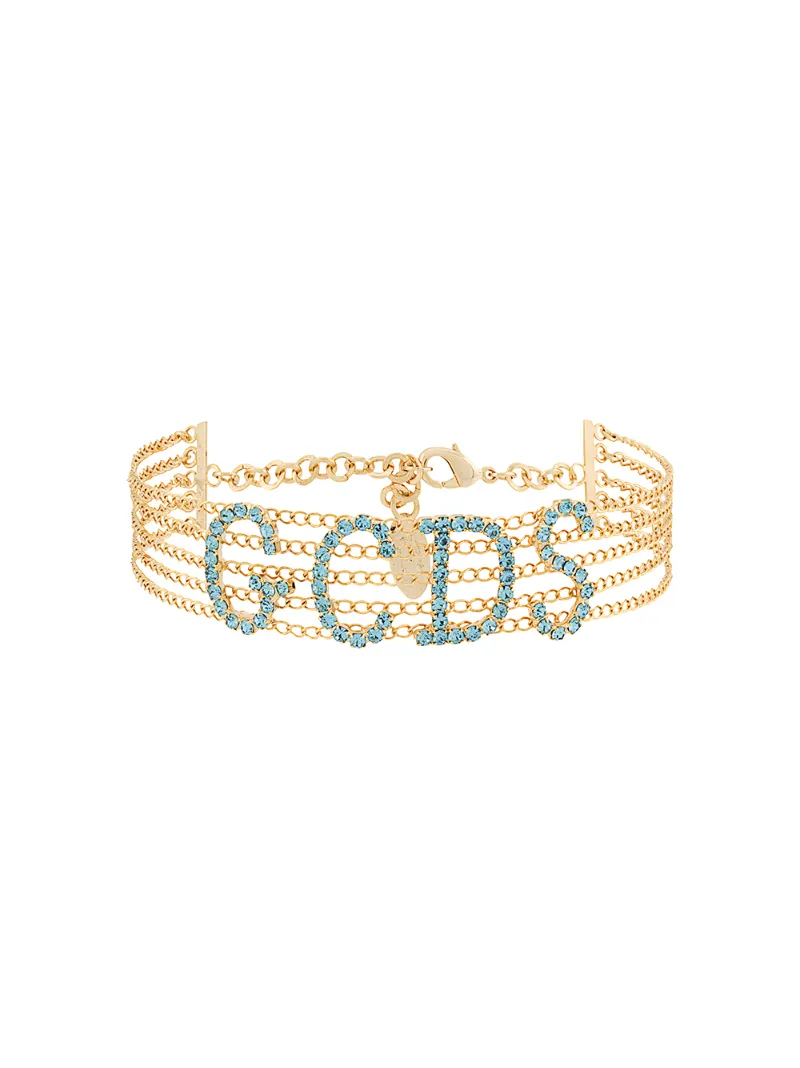 Gcds колье с логотипом из кристаллов