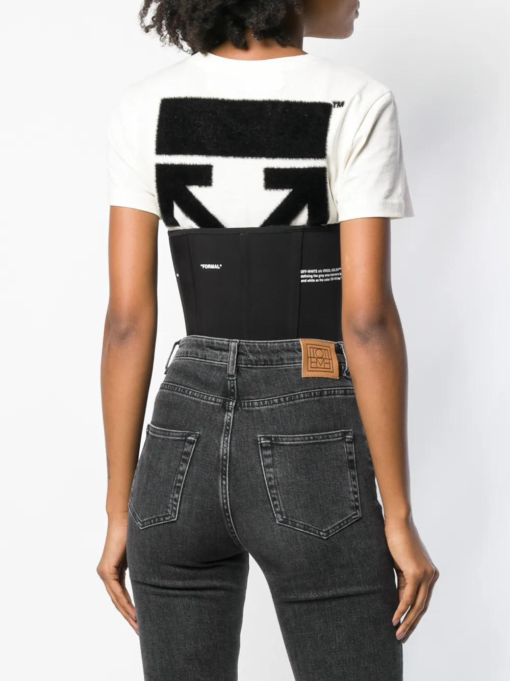 Off-White cupless corset top Zwart