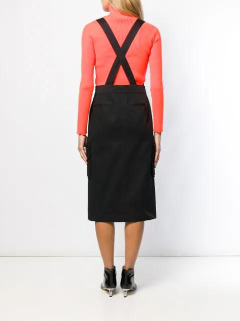 JUUN.J JUUN.J WRAP STYLE PINAFORE DRESS - BLACK