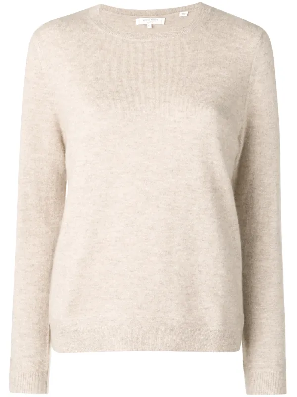 white crew neck cashmere sweater