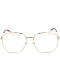 Gucci Eyewear Web-detail hexagonal-frame glasses - Gold