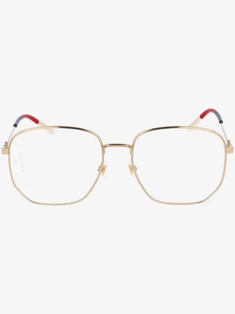 Gucci Eyewear Web-detail hexagonal-frame glasses