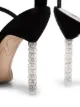 Sophia Webster Black Rosalind Crystal 100 Satin Sandals