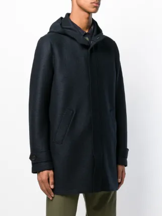 hooded single breasted coat展示图