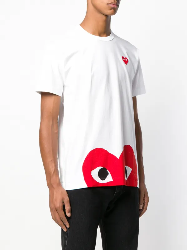 Comme des Garcons Play Half Red Heart T-Shirt - XL / White | Red Heart