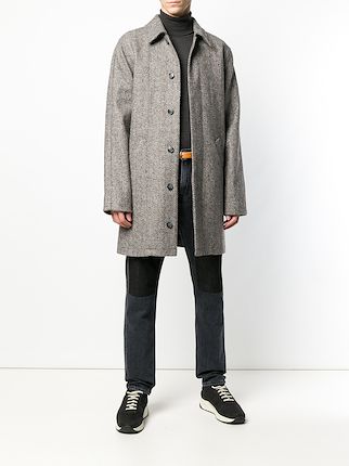 textured single breasted coat展示图