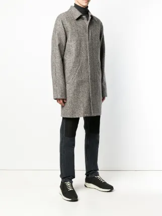 textured single breasted coat展示图