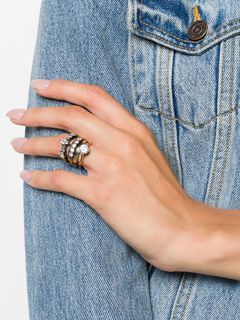 Iosselliani Eclipse Stacked Ring In Gold