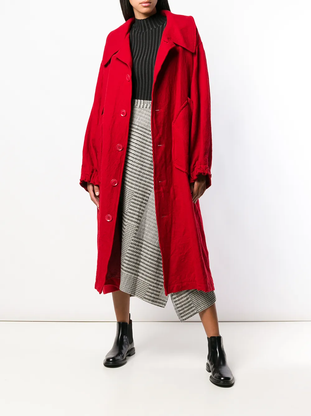 Y's single breasted coat Rood