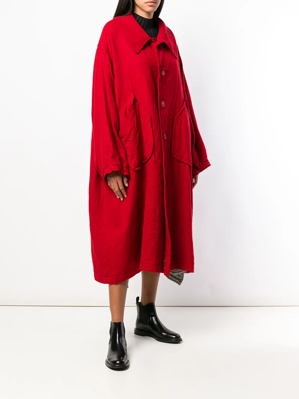 Y's single breasted coat Rood