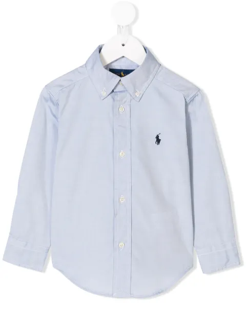 POLO RALPH LAUREN KIDS logo-embroidered buttoned shirt