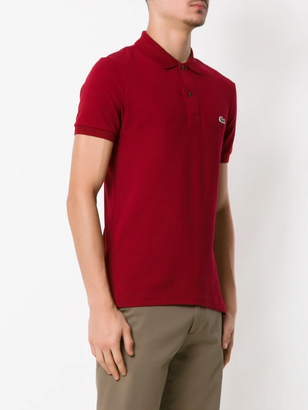 Lacoste Interlock Piqué Jersey Golf Polo In Red