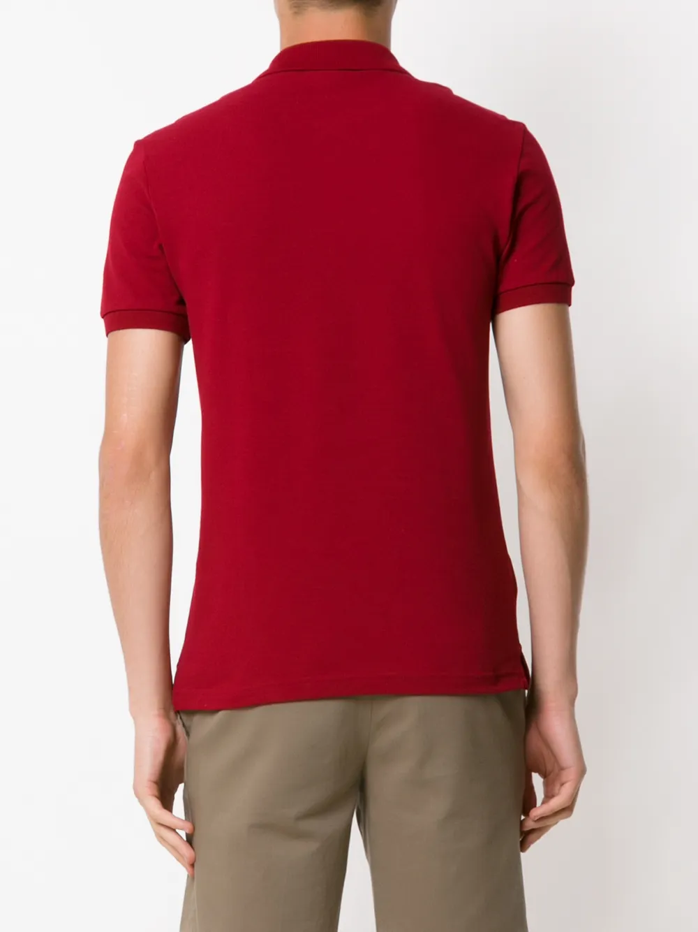 Lacoste Interlock Piqué Jersey Golf Polo In Red
