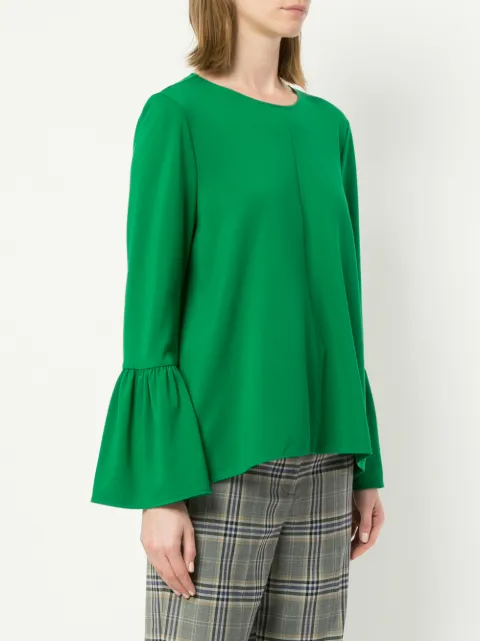 tibi ruffle sleeve top
