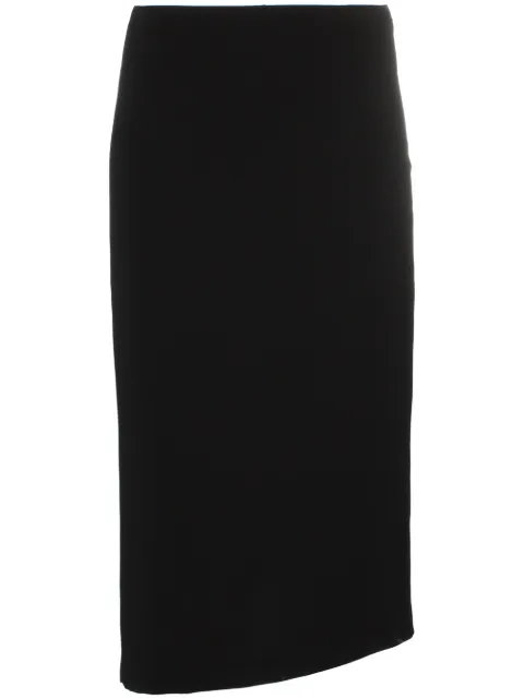 Poiret Asymmetric Midi Skirt In Black