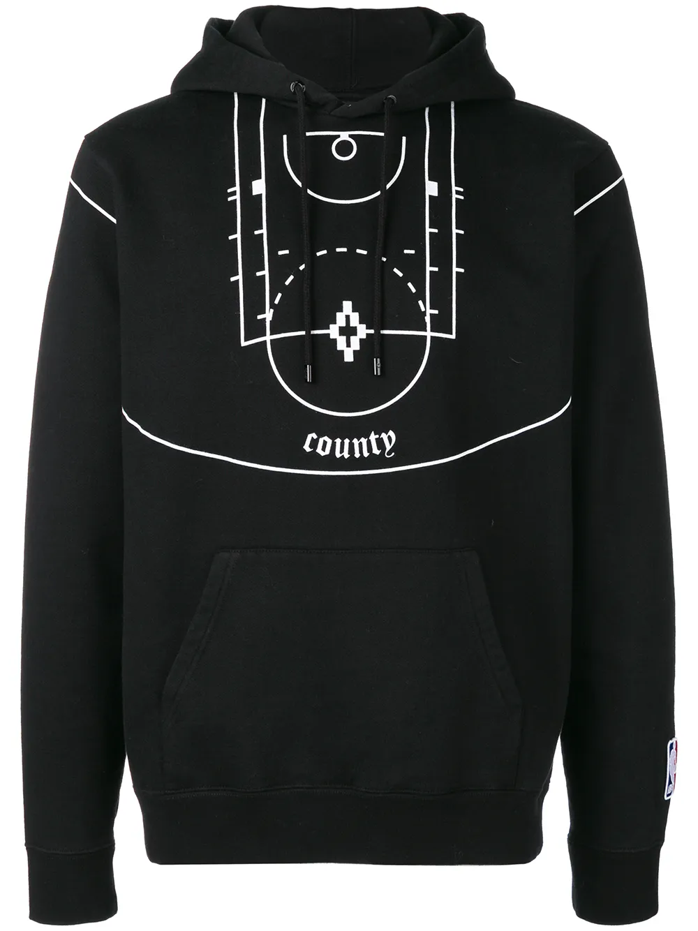 COUNTY OF MILAN Kapuzenpullover mit Basketballplatz-Print - Schwarz