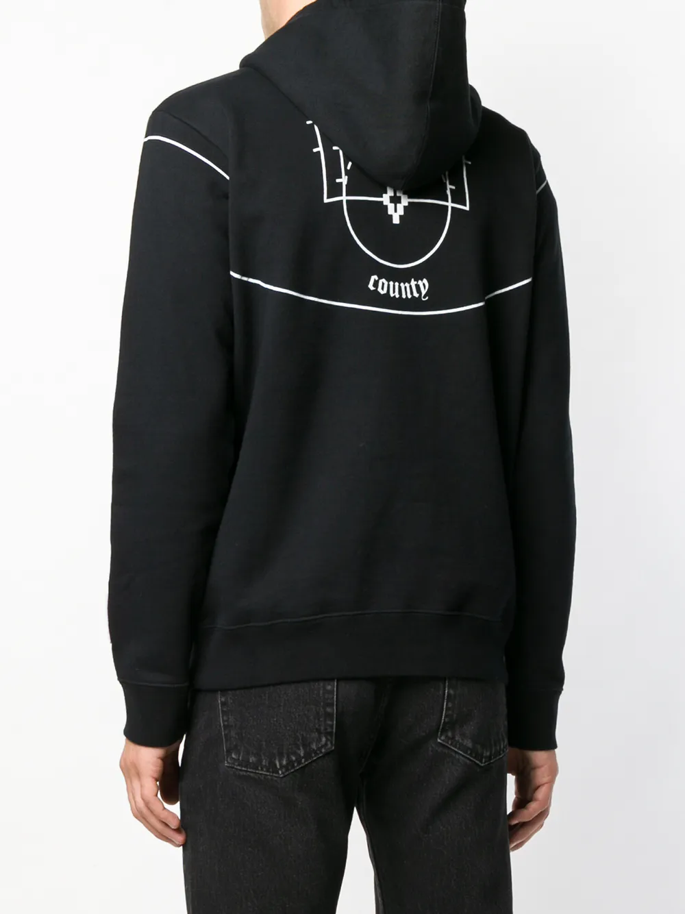 COUNTY OF MILAN basketball court print hoodie Zwart