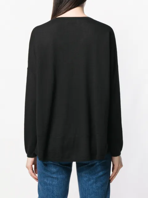 Snobby Sheep Long-sleeve Flared Sweater - Black | ModeSens