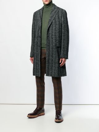 herringbone single-breasted coat展示图