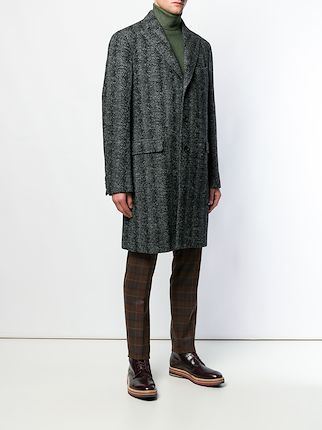 herringbone single-breasted coat展示图