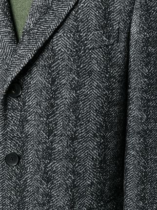 herringbone single-breasted coat展示图