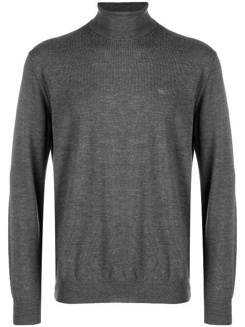 Emporio Armani embroidered logo turtleneck sweater Men