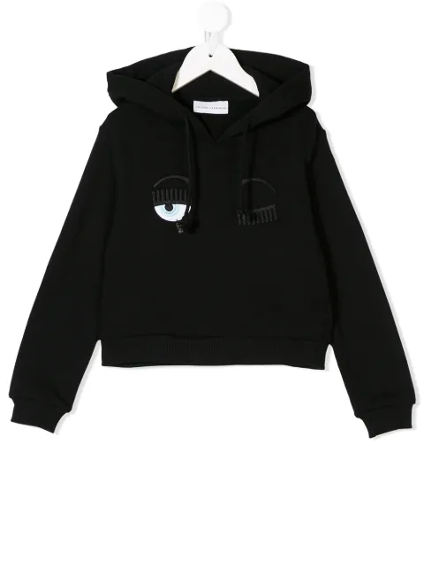 Chiara Ferragni Kids Flirting cropped hoodie