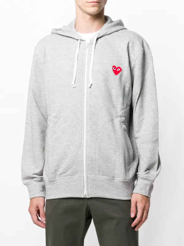 Comme Des Garçons Play heart-patch zip-up Hoodie - Farfetch