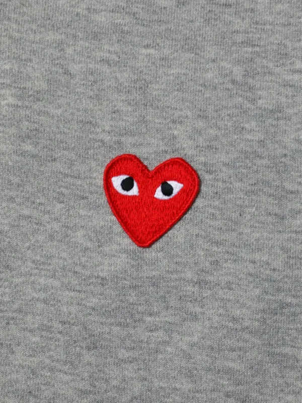 Comme Des Garçons Play 5 Heart-print Cotton Hoodie | Grey