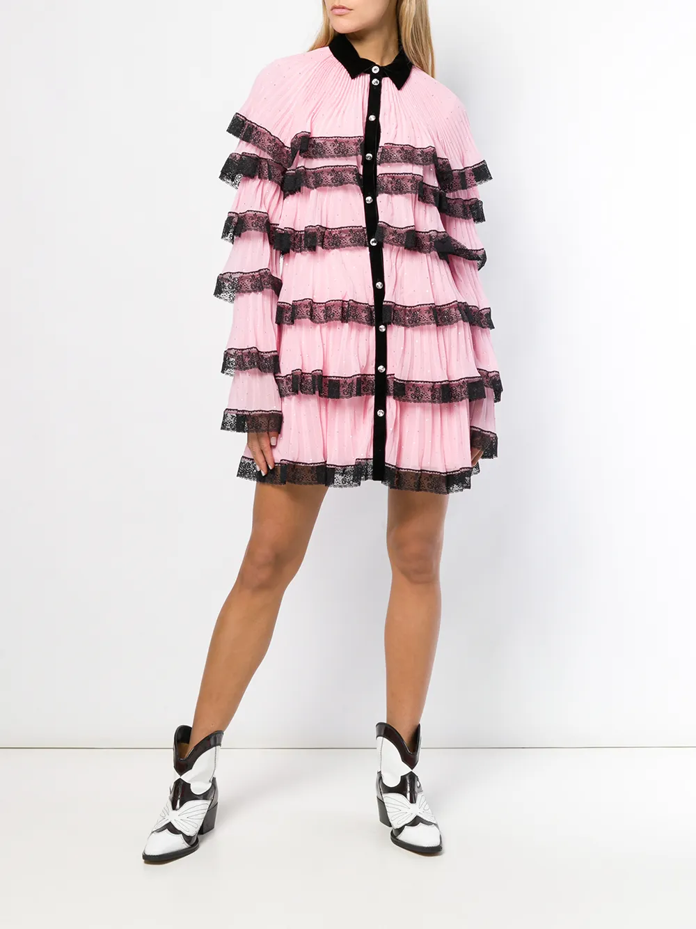 Philosophy Di Lorenzo Serafini short frilled dress - Roze