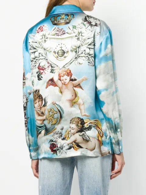 DOLCE & GABBANA PRINTED PYJAMA BLOUSE