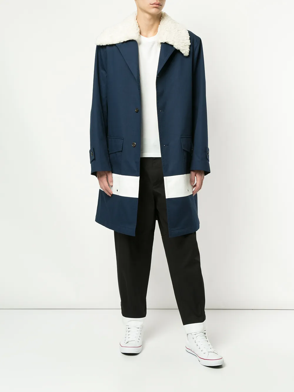 Ports V Jas met lammy afwerking Blauw