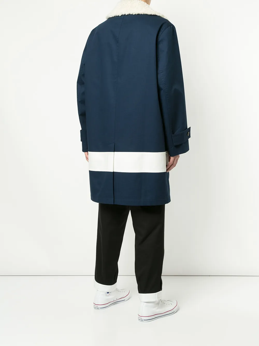 Ports V Jas met lammy afwerking Blauw