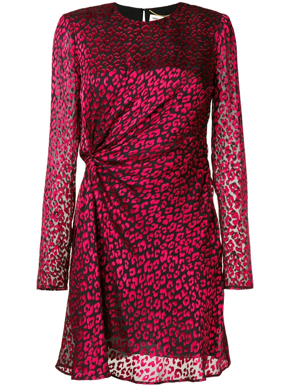 Saint Laurent Kleid mit Blütenmuster - Rot