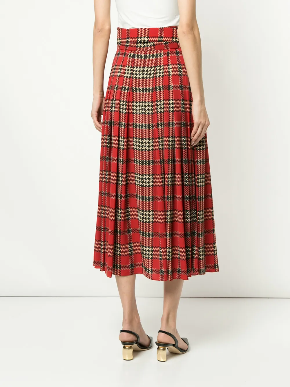 emilia wickstead tartan midi skirt