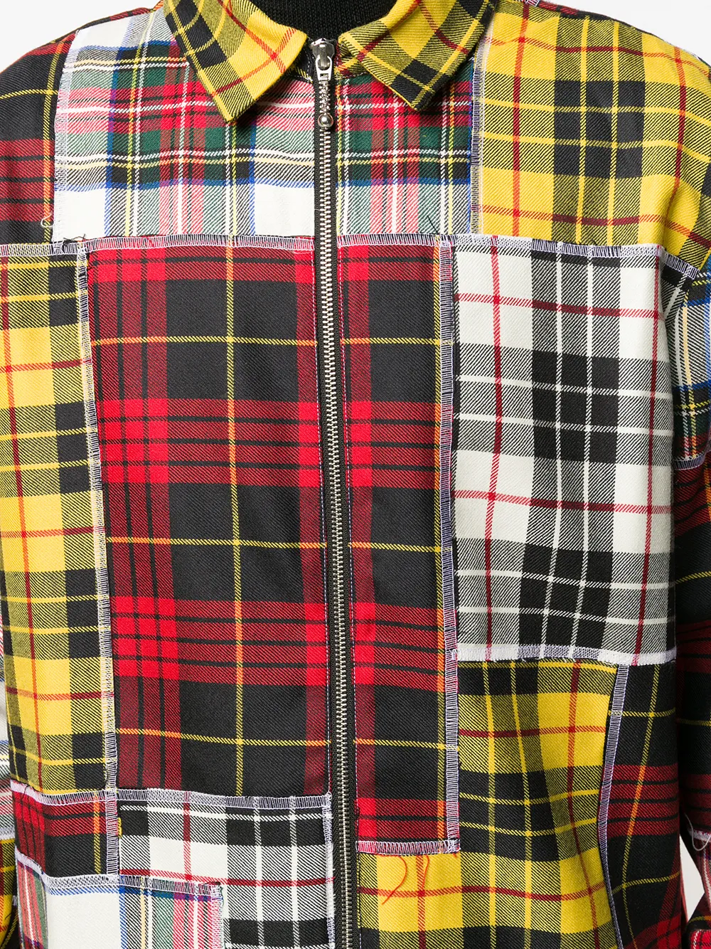 Palm Angels check colour-block shirt Rood