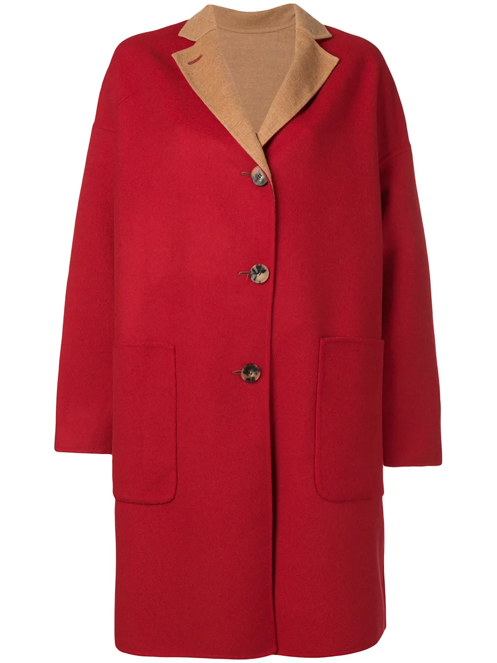 alberto biani reversible single-breasted coat - 红色 in red