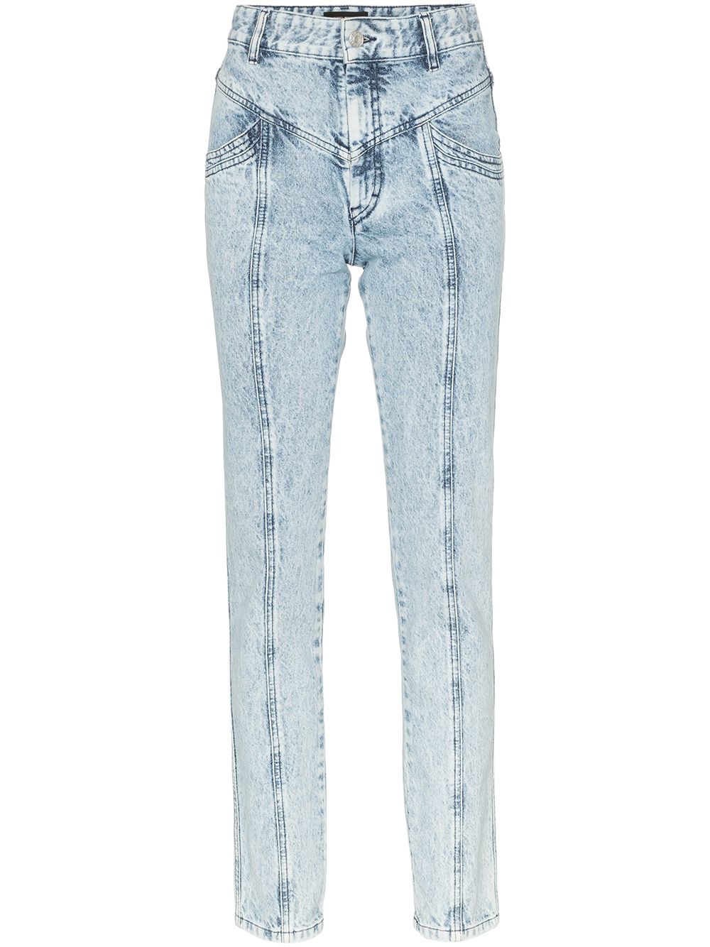 ISABEL MARANT Lorricka Acid Wash Seam Detail Skinny Jeans - Farfetch